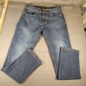 Copper & Oak Mens Straight Leg Jeans Blue Medium Wash 34x32 Y0F294